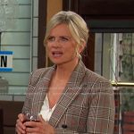Kayla’s plaid double breasted blazer on Days of our Lives
