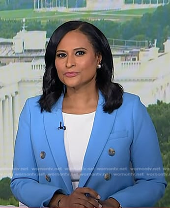 Kristen’s blue double breasted blazer on Today