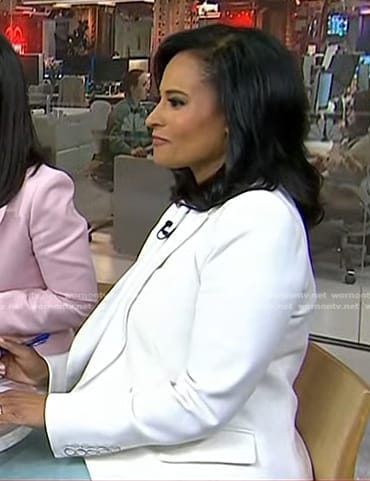 Kristen’s white double breasted blazer on Today
