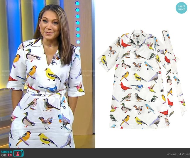 Lesley Evers Birds Madison Dress worn by Ginger Zee on Good Morning America