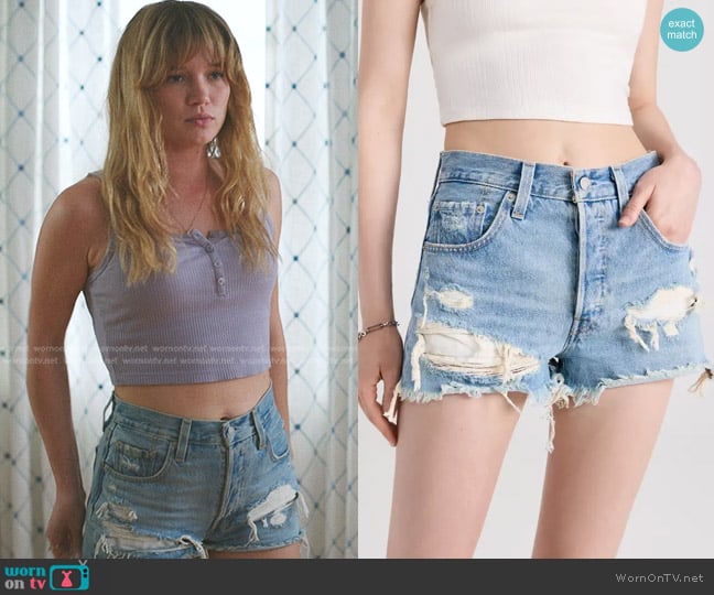Levi's 501 High Rise Shorts worn by Taylor Jewel (Rain Spencer) on The Summer I Turned Pretty
