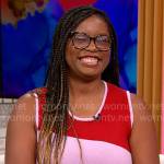 L’Oreal Thompson Payton’s red and pink dress on CBS Mornings