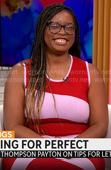 L’Oreal Thompson Payton’s red and pink dress on CBS Mornings