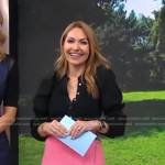 Lori’s black top and pink asymmetric skirt on Good Morning America