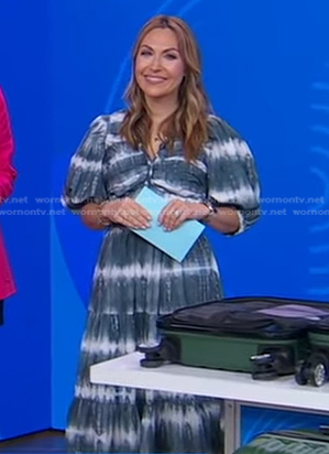 Lori’s grey tie dye puff sleeve dress on Good Morning America
