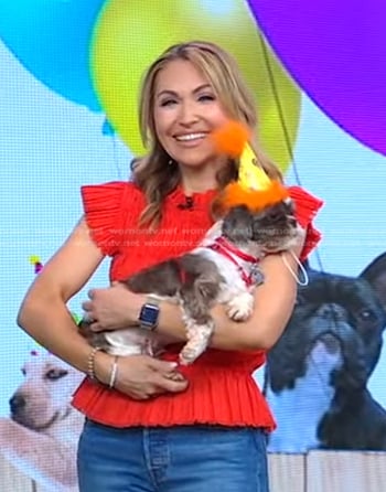 Lori’s red pleated top on Good Morning America