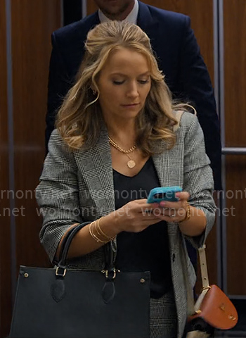 Lorna’s grey plaid blazer and skirt on The Lincoln Lawyer