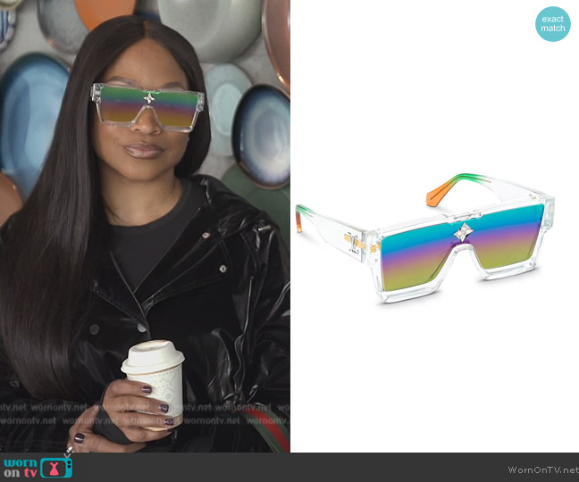 Louis Vuitton Clear Rainbow Lens Cyclone Sunglasses worn by Monyetta on The Real Housewives of Atlanta
