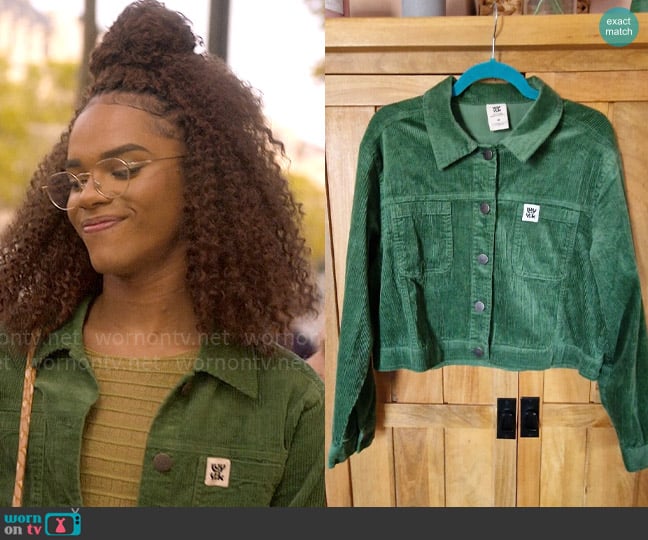Lucy and Yak Roxy Corduroy Jacket worn by Elle Argent (Yasmin Finney) on Heartstopper