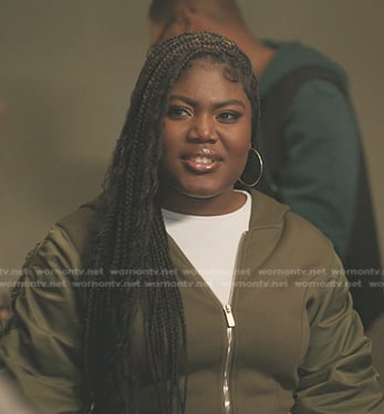 Lynae’s green bomber jacket on The Chi
