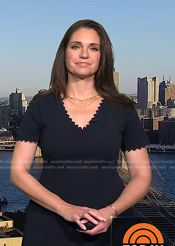 Maria’s black scalloped trim dress on Today