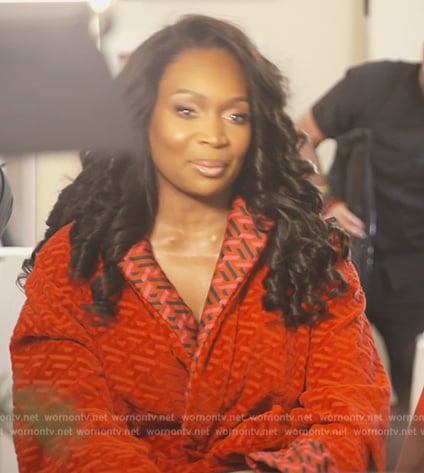Marlo’s red monogram logo robe on The Real Housewives of Atlanta