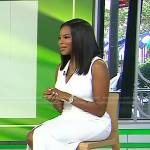 Dr. Michelle Henry’s white v-neck sheath dress on Today