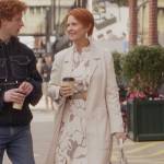 Miranda’s floral print shirtdress on And Just Like That
