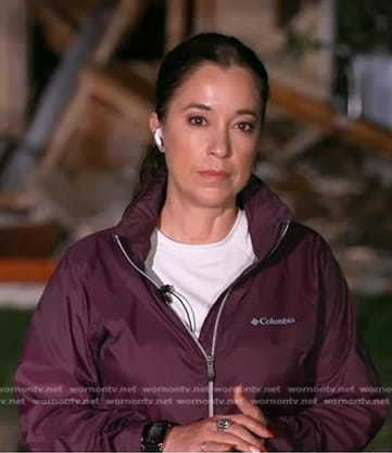 Mireya Villarreal’s purple hooded jacket on Good Morning America