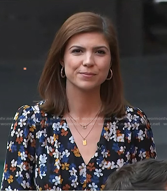 Monica Alba’s floral wrap dress on NBC News Daily