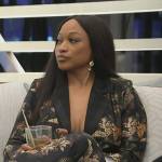 Monyetta’s black floral print blazer and pants on The Real Housewives of Atlanta