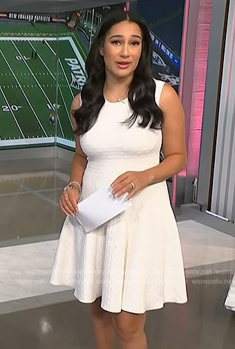 Morgan’s white dot texture dress on NBC News Daily