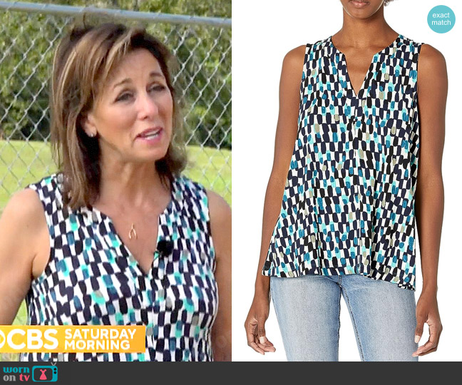 Nic + Zoe Riviera Rain Tank worn by Janet Shamlian on CBS Mornings