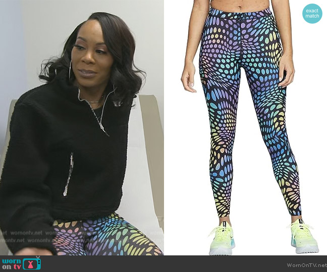 Nike Run Division Women's Mid-Rise Running Leggings worn by Sanya Richards-Ross on The Real Housewives of Atlanta