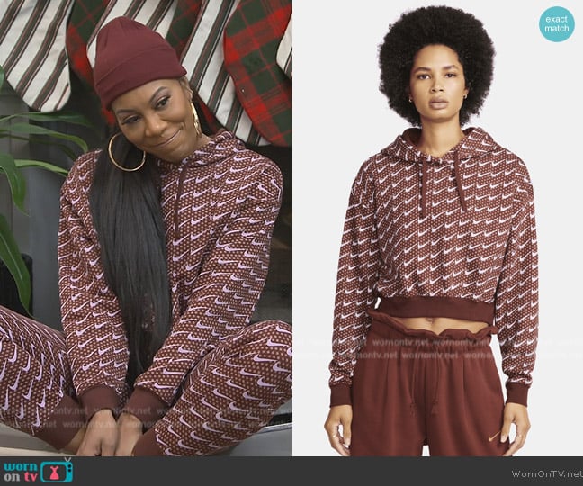 Nike Sportswear Club Fleece Monogram Hoodie worn by Sanya Richards-Ross on The Real Housewives of Atlanta