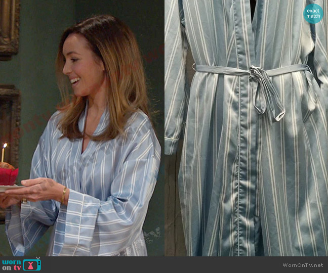 Nordstrom Signature Striped Robe worn by Gwen Rizczech (Emily O'Brien) on Days of our Lives