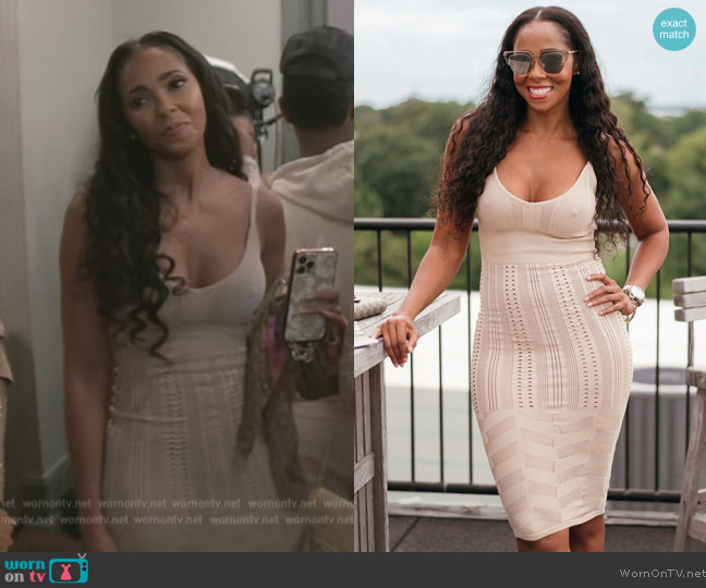 Courtney Rhodes Nude Slinky Cami Dress