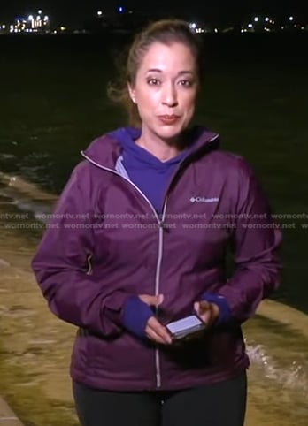 Mireya Villarreal’s purple hooded jacket on Good Morning America