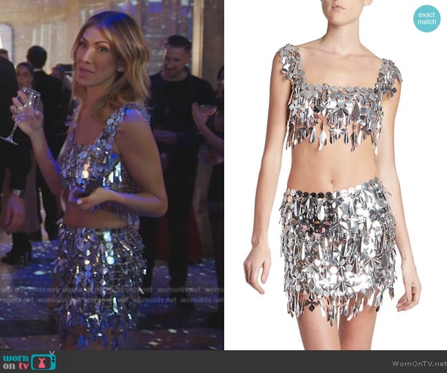 Paco Rabanne Chain Crop Top worn by Erin Lichy on The Real Housewives of New York City