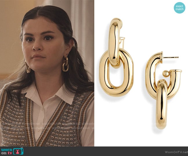Paco Rabanne XL Link Drop Earrings worn by Mabel Mora (Selena Gomez) on Only Murders in the Building