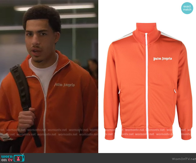 Palm Angels Classic logo track jacket worn by Andre Johnson, Jr. (Marcus Scribner) on Grown-ish