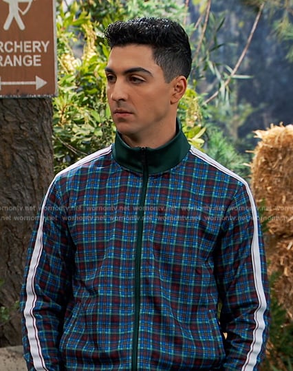 Parker’s green and blue plaid tracksuit on Bunkd