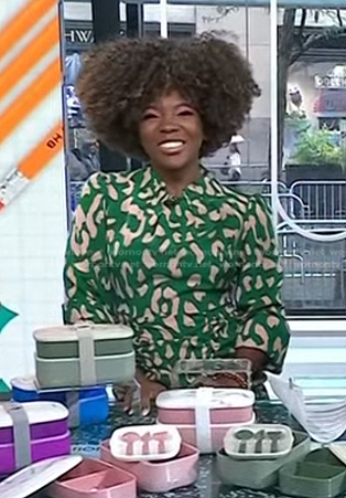 Patrice J. Williams’s green print dress on Today