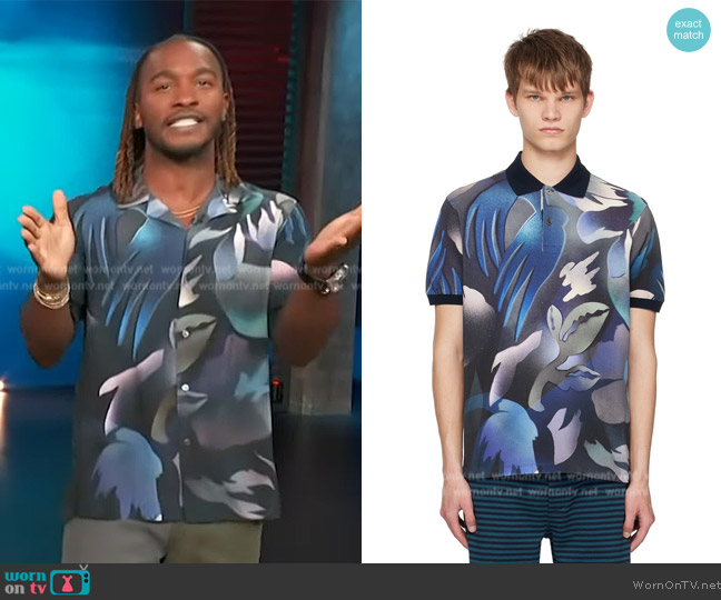 Paul Smith Blue Hot Summer Polo worn by Scott Evans on Access Hollywood