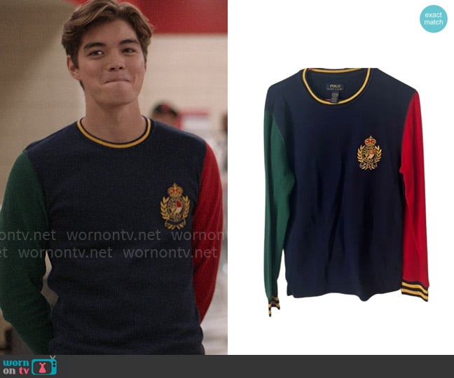 Polo Ralph Lauren Colorblock Thermal worn by Mack Alana (Matthew Sato) on High School Musical The Musical The Series