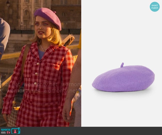 Primark Wool Beret in Lilac worn by Imogen Heaney (Rhea Norwood) on Heartstopper