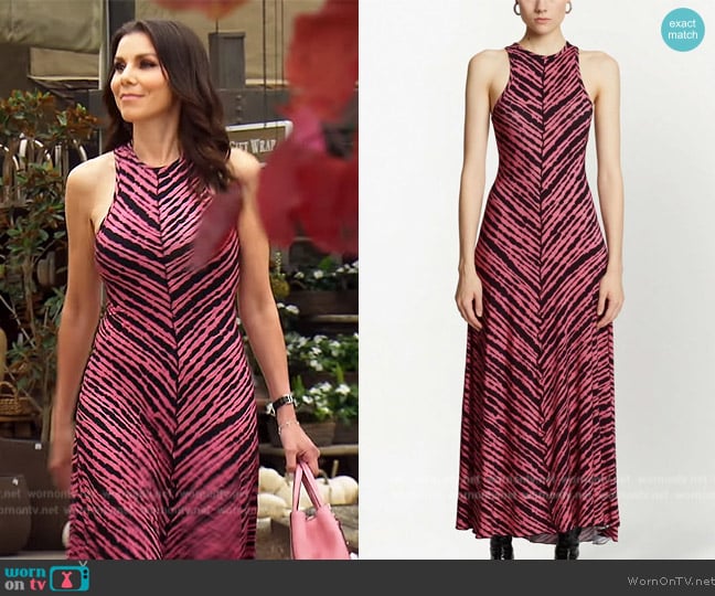 Proenza Schouler Abstract-print midi dress worn by Heather Dubrow on The Real Housewives of Orange County