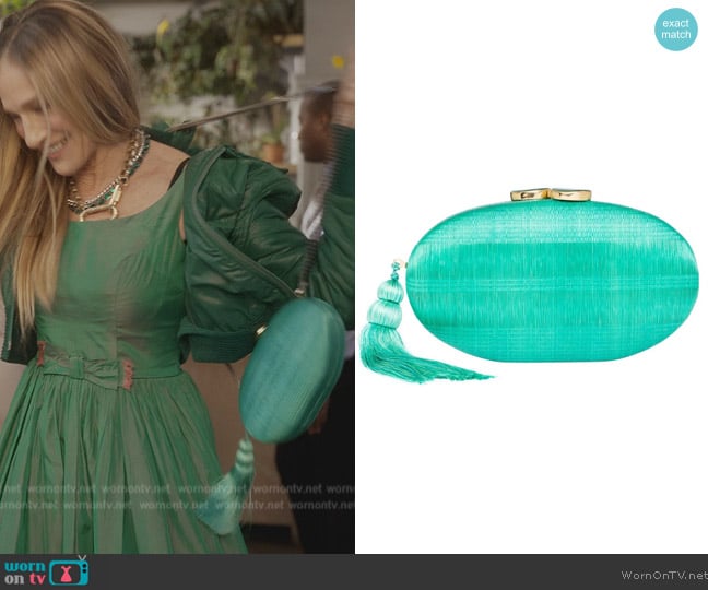 Rafe New York Joanna Ellipse Clutch worn by Carrie Bradshaw (Sarah Jessica Parker) on And Just Like That