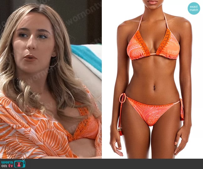 Ramy Brook Candy Triangle Bikini Top worn by Josslyn Jacks (Eden McCoy) on General Hospital