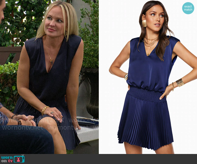 Ramy Brook Rori Dress worn by Sharon Newman (Sharon Case) on The Young and the Restless