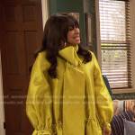 Raven’s yellow satin bow neck mini dress on Ravens Home