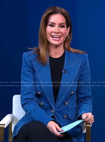 Rebecca’s denim blazer on Good Morning America