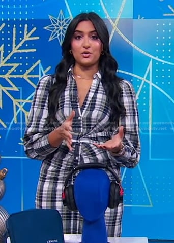 Reena’s plaid shirtdress on Good Morning America