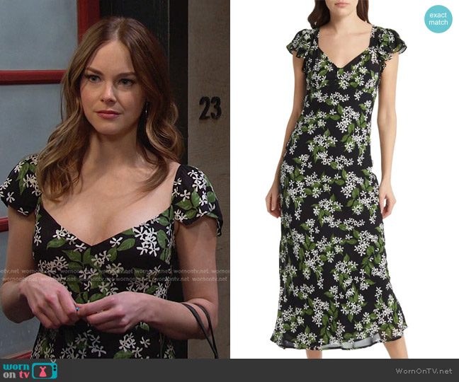 Reformation Lisola Midi Dress worn by Stephanie Johnson (Abigail Klein) on Days of our Lives