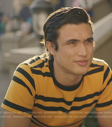 Reggie’s yellow striped ringer tee on Riverdale