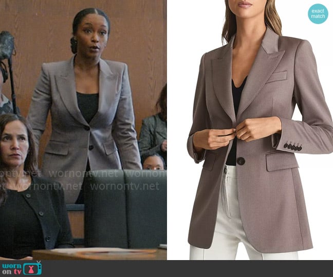 Reiss Harper Blazer in Mink worn by Andrea Freemann (Yaya DaCosta) on The Lincoln Lawyer