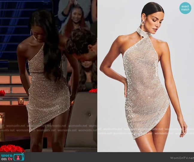 Retrofete x May Mashiah Quartz Crystal Chain Dress worn by Charity Lawson on The Bachelorette