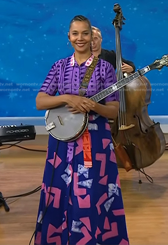 Rhiannon Giddens’s mixed geometric print dress on Today