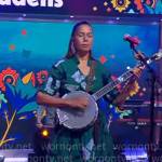 Rhiannon Giddens’ long green dress on CBS Mornings