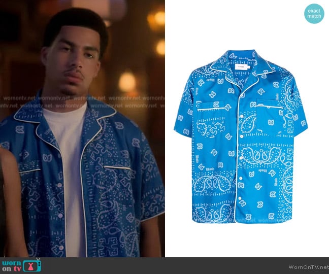 Rhude Bandana-print short-sleeved shirt worn by Andre Johnson, Jr. (Marcus Scribner) on Grown-ish